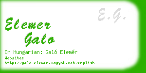elemer galo business card
